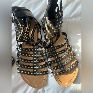 Black Gladiator Sandals